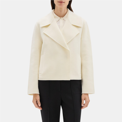 Theory Cropped Coat in Double-Face Wool-Cashmere