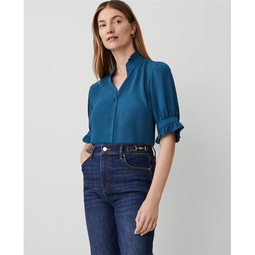 Anntaylor Ruffle Button Top