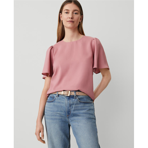 Anntaylor Shirred Short Sleeve Top