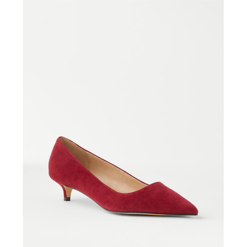 Anntaylor Suede Pointy Toe Kitten Heel Pumps