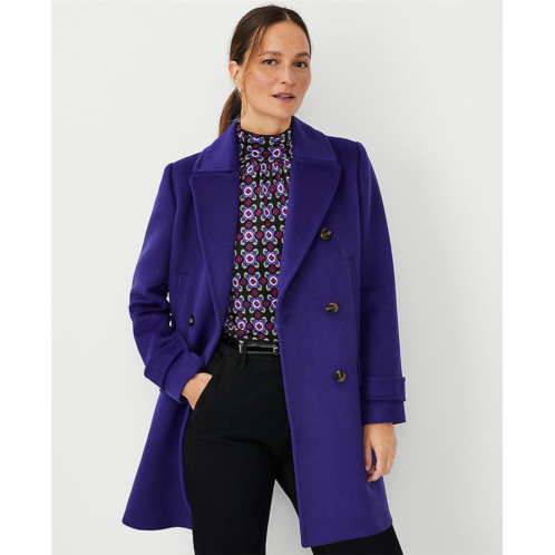 Anntaylor Wool Blend Notched Collar Peacoat