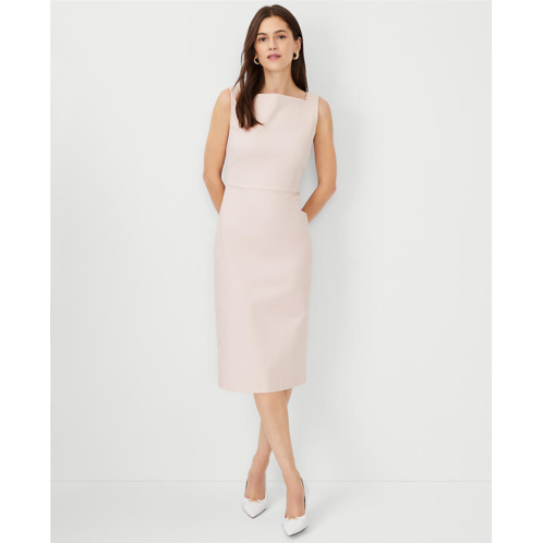 Anntaylor The Petite High Square Neck Sheath Dress in Stretch Cotton