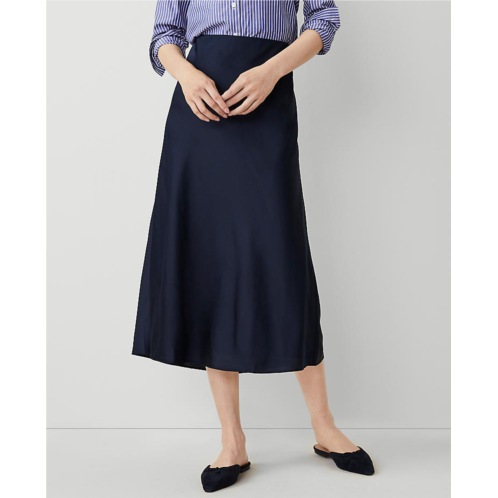 Anntaylor Satin Bias Midi Slip Skirt