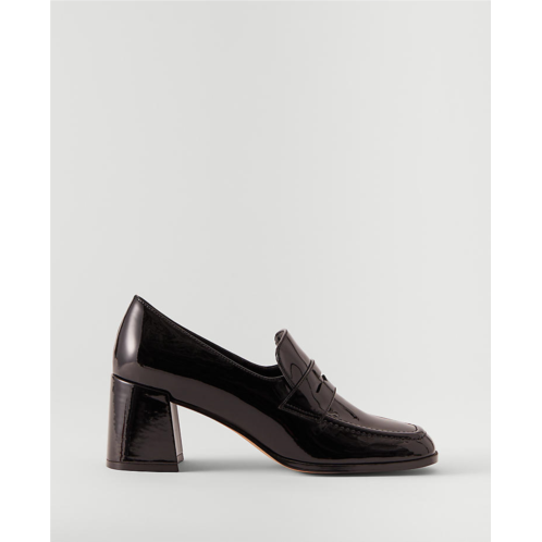 Anntaylor Patent Leather Block Heel Loafer Pumps