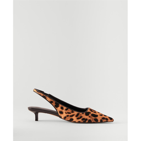 Anntaylor Haircalf and Leather Slingback Kitten Heel Pumps