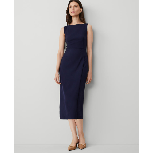 Anntaylor The Boatneck Wrap Sheath Dress in Textured Drape