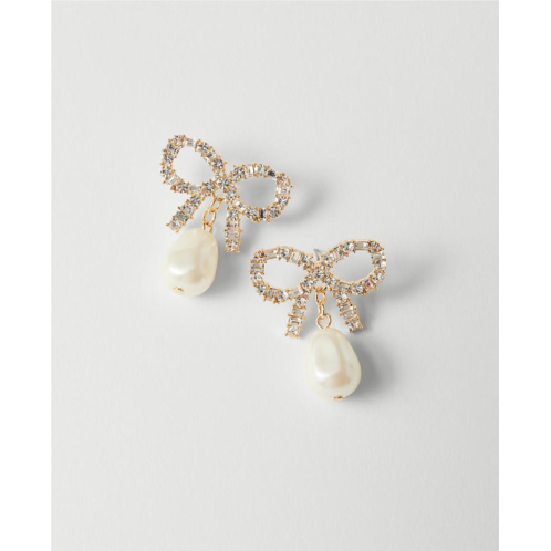 Anntaylor Bow Pearlized Drop Earrings