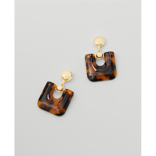 Anntaylor Square Tortoiseshell Print Drop Earrings