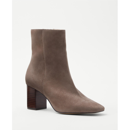 Anntaylor High Block Heel Suede Booties