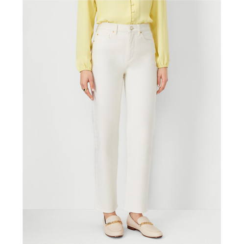 Anntaylor High Rise Straight Jeans in Ivory - Curvy Fit