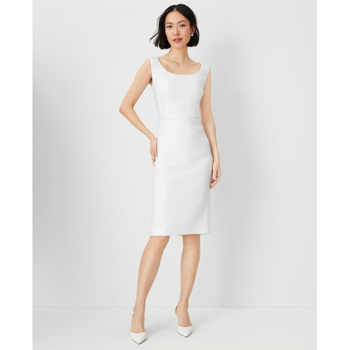 Anntaylor The Scoop Neck Sheath Dress in Herringbone Linen Blend