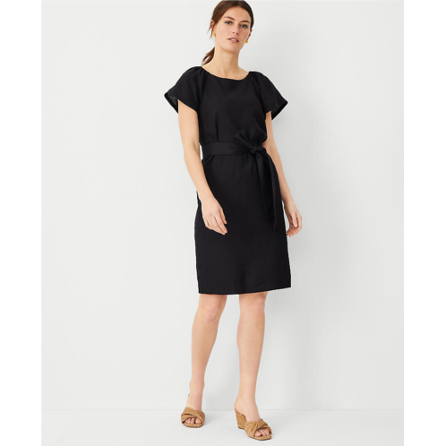 Anntaylor Petite Linen Blend Boatneck Shift Dress