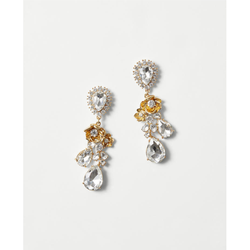 Anntaylor Metallic Flower Crystal Drop Earrings