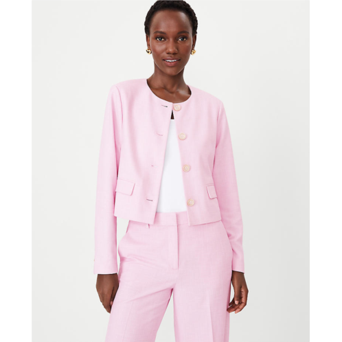 Anntaylor The Petite Crew Neck Jacket in Cross Weave