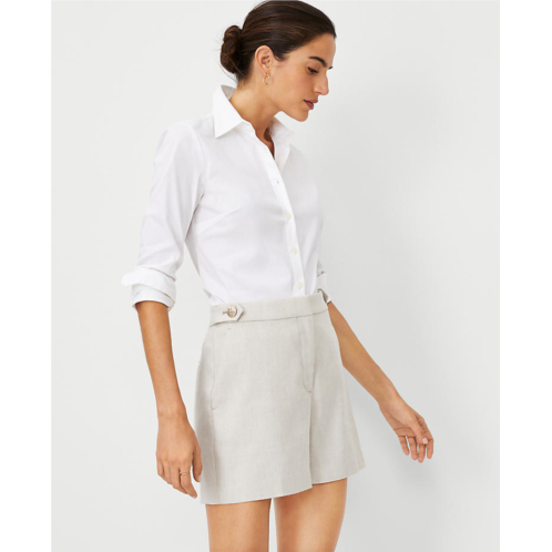 Anntaylor The Button Tab Short in Linen Blend