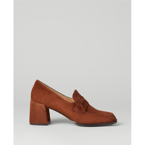 Anntaylor Suede Block Heel Loafer Pumps