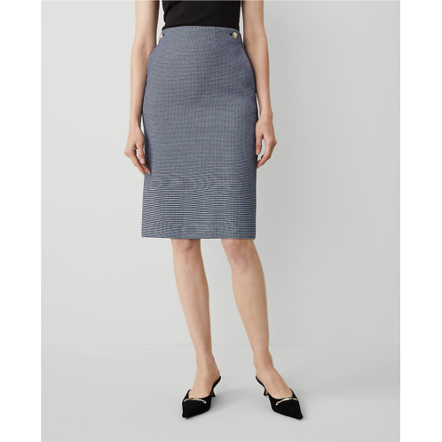 Anntaylor Houndstooth Button Waist Pocket Pencil Skirt