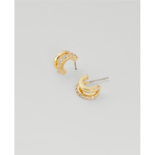 Anntaylor Demi Fine Double Hoop Stud Earrings