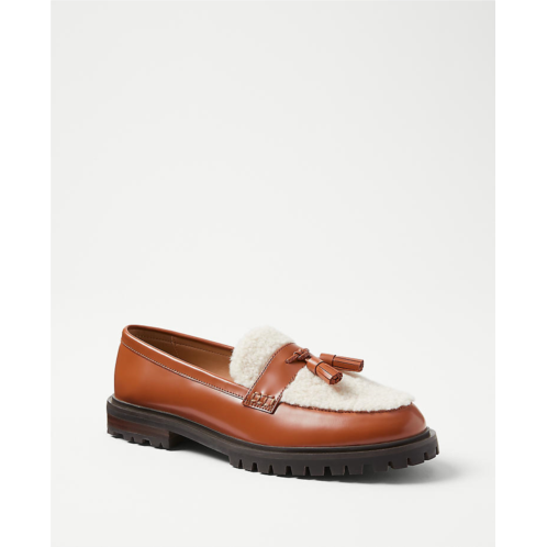 Anntaylor Shearling Leather Tassel Loafers