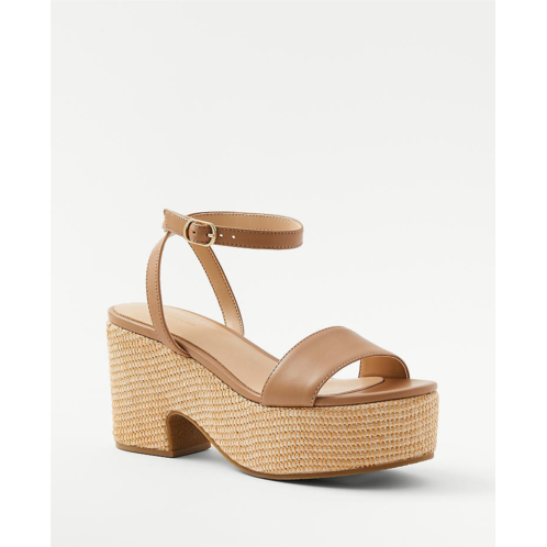 Anntaylor Straw Platform Ankle Strap Sandals