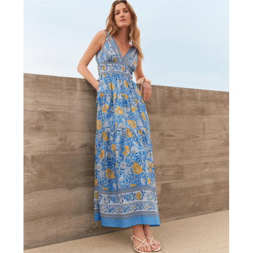 Anntaylor Floral V-Neck Flare Maxi Dress