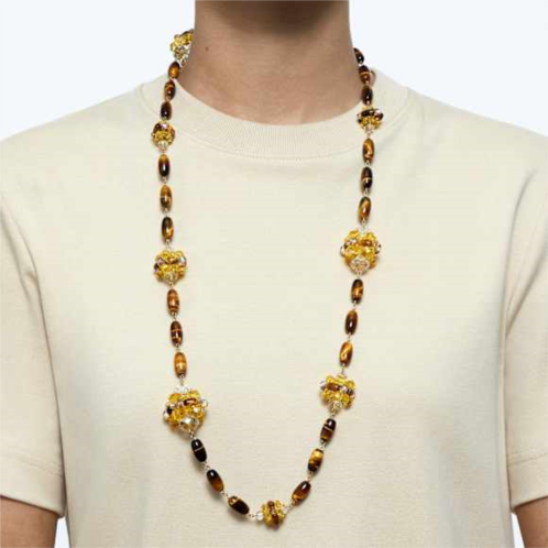 Swarovski Somnia necklace, Long, Brown, Gold-tone plated