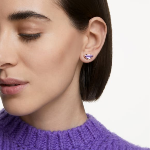 Swarovski Lucent ear cuff, Single, Magnetic closure, Purple, Gold-tone plated