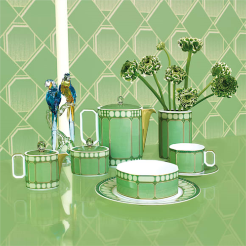 Swarovski Signum cup with saucer, Porcelain, Green