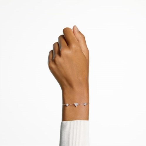Swarovski Ortyx bracelet, Triangle cut, White, Rose gold-tone plated