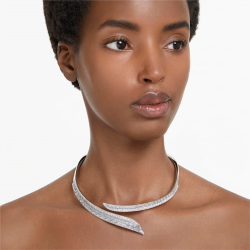 Swarovski Hyperbola necklace, White, Rhodium plated