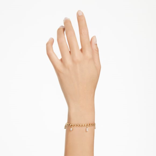 Swarovski Dextera bracelet, Mixed cuts, White, Gold-tone plated