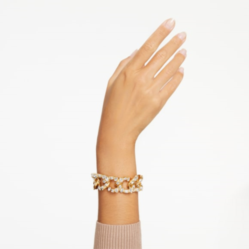 Swarovski Dextera bracelet, Statement, Mixed cuts, White, Gold-tone plated