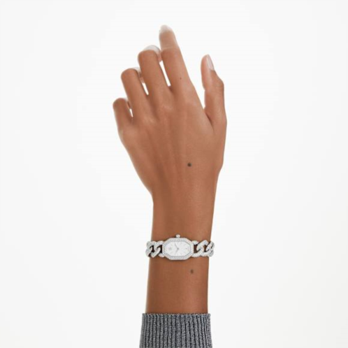 Swarovski Dextera Chain watch, Swiss Made, Crystal bracelet, Silver tone, Stainless Steel