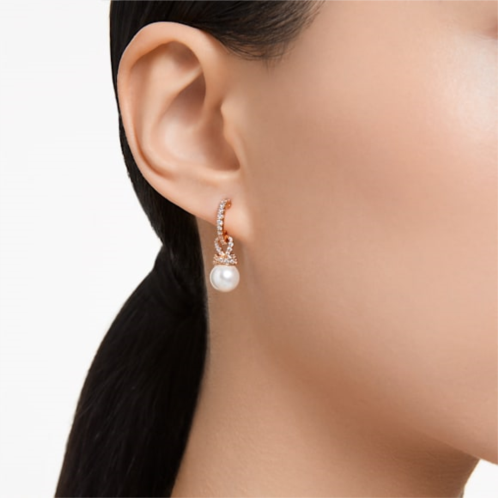 Swarovski Originally drop earrings, White, Rose gold-tone plated