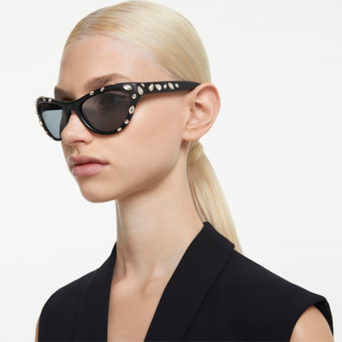 Swarovski Sunglasses, Cat-eye shape, SK6007, Black