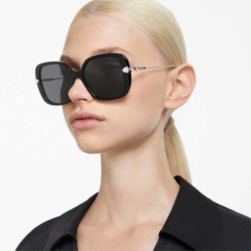 Swarovski Sunglasses, Oversized, Square shape, SK6011, Black