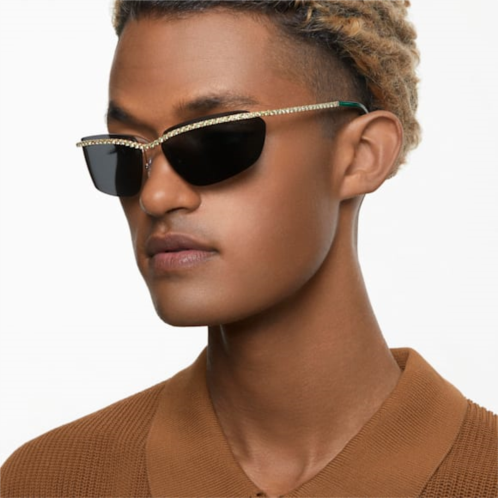 Swarovski Sunglasses, Rectangular shape, SK7001, Black