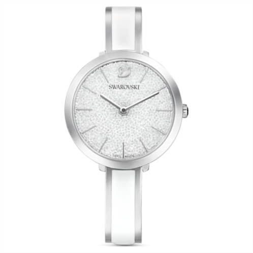 Swarovski Crystalline Delight watch, Swiss Made, Metal bracelet, White, Stainless steel
