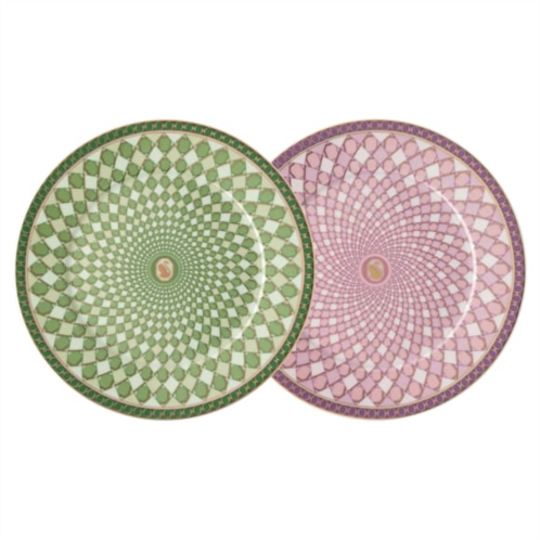 Swarovski Signum plate set, Porcelain, Medium, Multicolored