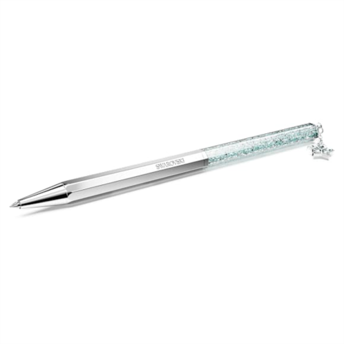Swarovski Crystalline ballpoint pen, Star, Blue, Chrome plated