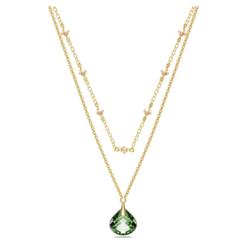 Swarovski Tessa pendant, Green, Gold-tone plated