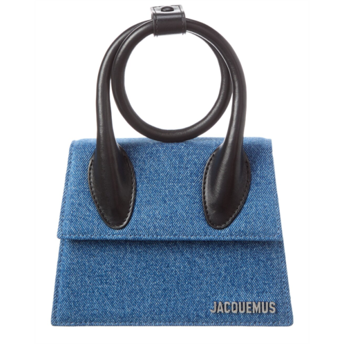 Jacquemus Le Chiquito Noeud Denim & Leather Clutch