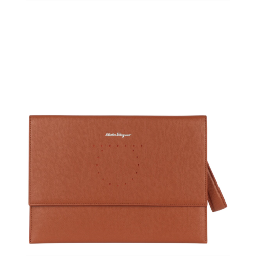 Ferragamo Gancini Leather Clutch