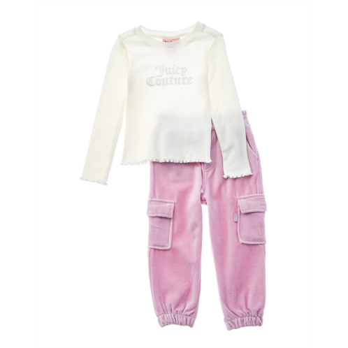 Juicy Couture 2pc T-Shirt & Velour Pant Set