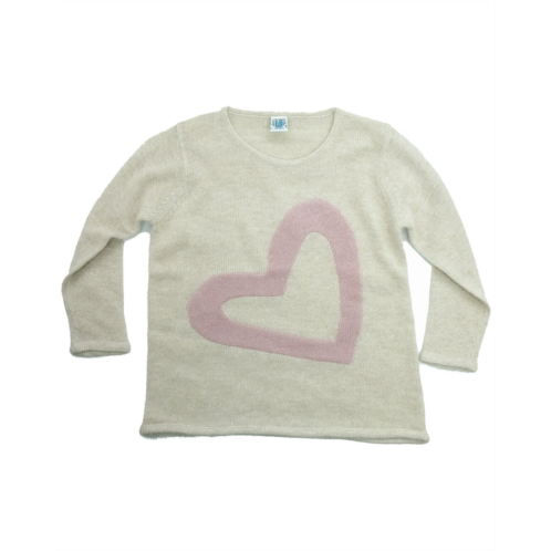 Portolano Heart Shape Patch Wool & Cashmere-Blend Sweater