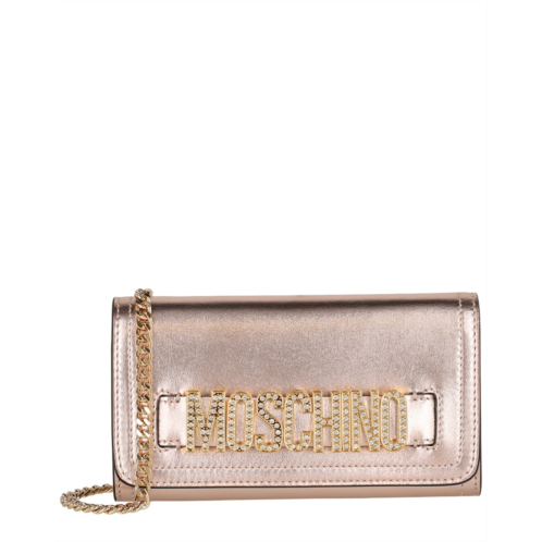 Moschino Logo Leather Clutch