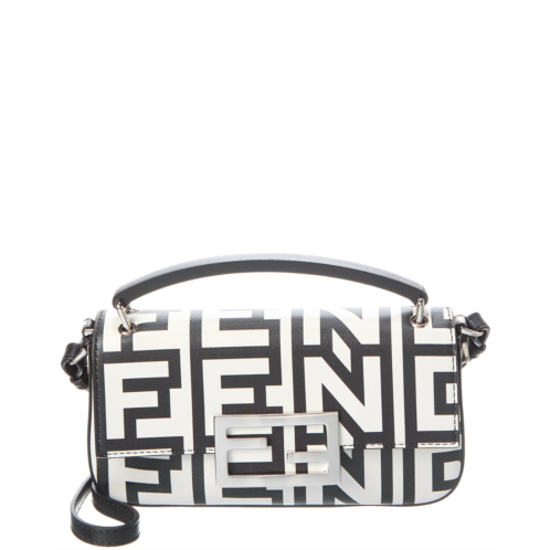 FENDI Logo Print Leather Phone Pouch