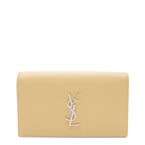 Saint Laurent Beige Grain de Poudre Leather Kate Clutch (Authentic Pre-Owned)