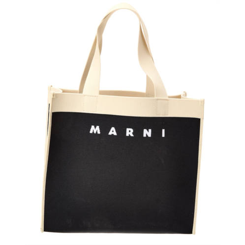 Marni Logo Jacquard Medium Canvas Tote