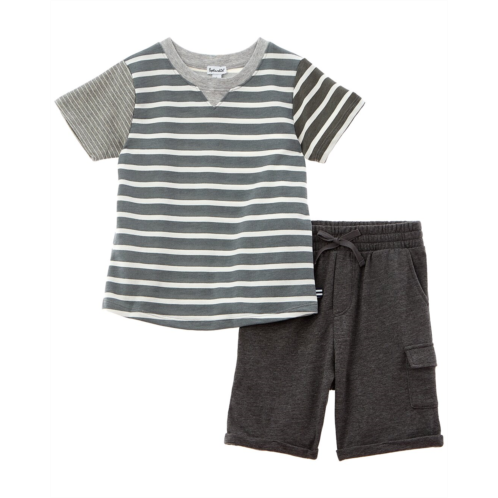 Splendid 2pc Mixed Stripe T-Shirt & Short Set